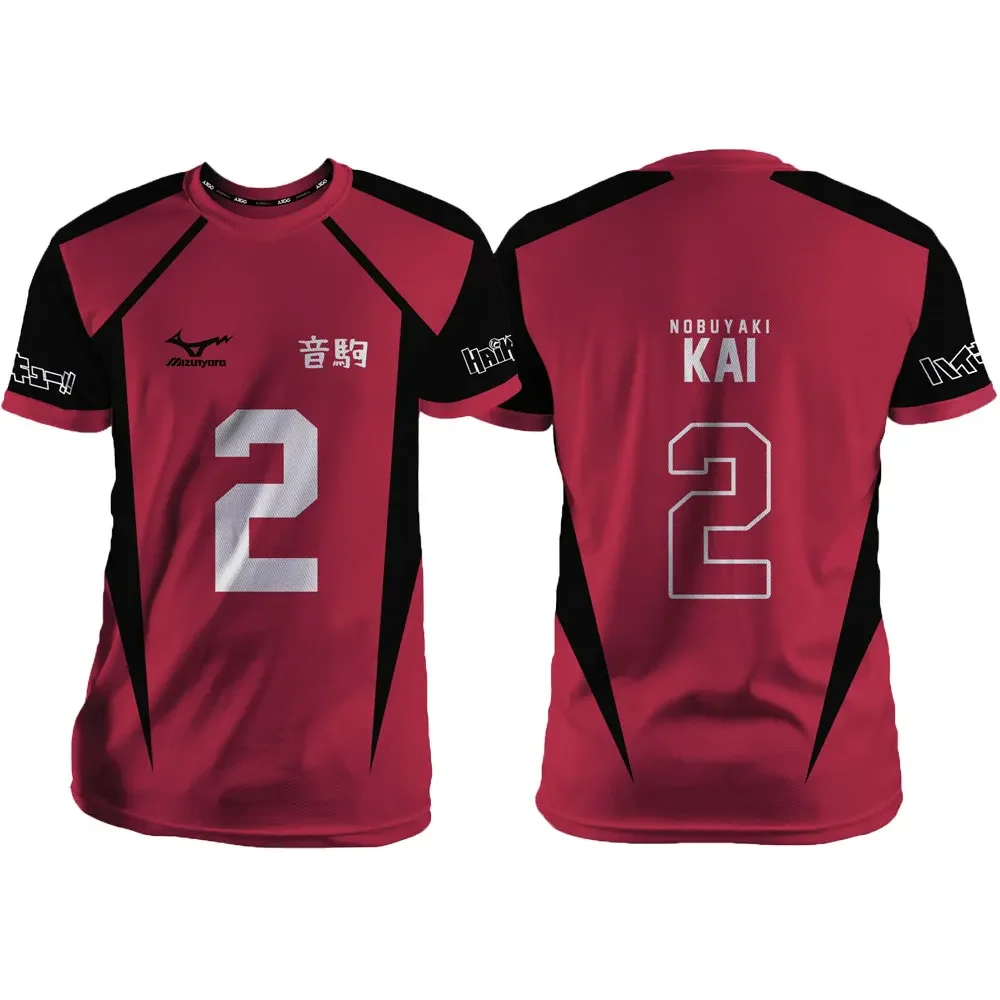 thumbnail image 1 of Haikyuu Nekoma Red Cartoon Anime Cosplay Camiseta de manga corta de verano para hombre Camiseta para adultos 2024 Nueva camiseta casual de moda para hombre, 1 of 5