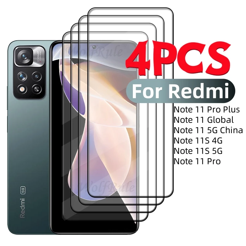 Xiaomi用強化ガラススクリーンプロテクター,Redmi note 11 pro plus,4