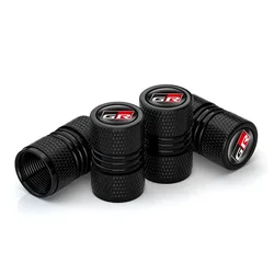 4Pcs Car Wheel Tire Valve Caps - Sporty Air Stem Plug Accessories (Black)