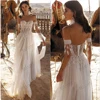 Bohemia Wedding Dresses Vintage Bridal Gowns Tulle Tiered Robes Backless Illusion Off The Shoulder Vestidos De Novia Customized 1