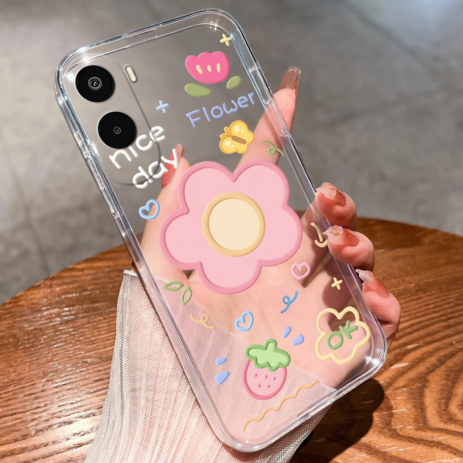 Cartoon Sweet Bowknot Antifouling Anti-Drop Clear Protective Case
