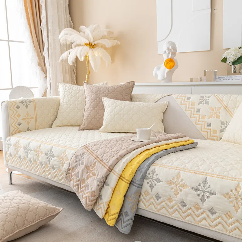 

Всесезонная Универсальная матовая ткань, стеганая вышитая диванная подушка, современная и простая Нескользящая подушка для сиденья, оптовая продажа