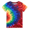 New Hot Sale Children's Men's Casual T-shirt Color Vortex 3D Printing Short Sleeve Boys Comfortable Kids O-Neck Girls' Tees 3