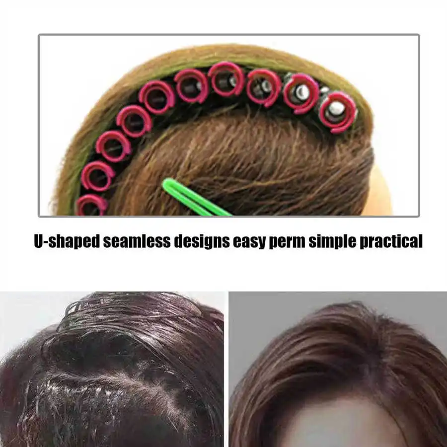 20pcs Hair Perm Rods Fluffy Perming Rod Hair Roller Plush Lock Design Not Loose Non-irritant Curler Barber Hairdressing Kit