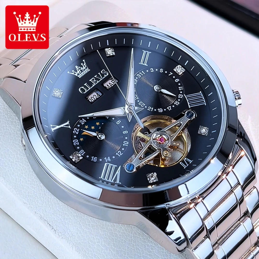 ساعات OLEVS الفاخرة لرجال الأعمال، تقويم حركة دولا...