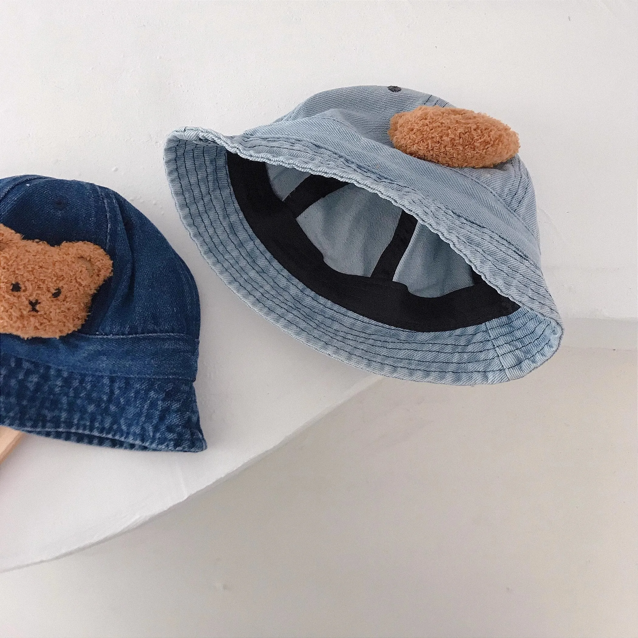 Summer Denim Bucket Cap for Kids Boys Girls