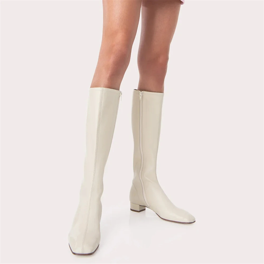 Women Knee High Boots Soft Genuine Leather Warm Long Shoes Woman High Heeled Motorcycle Boots Elegant Lady FEDONAS Brand women knee boots