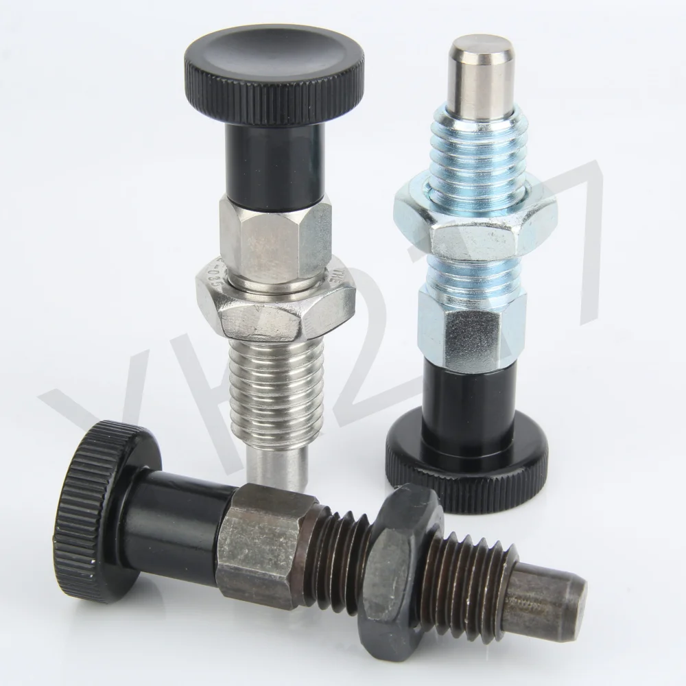 YK217 Stainless Steel Quick Release Locating Pin Hand Retractable Spring Index Bolts Indexing Plungers With Nuts cylindrical locating dowel pin stainless steel ball lock pins stainless steel knurled plungers