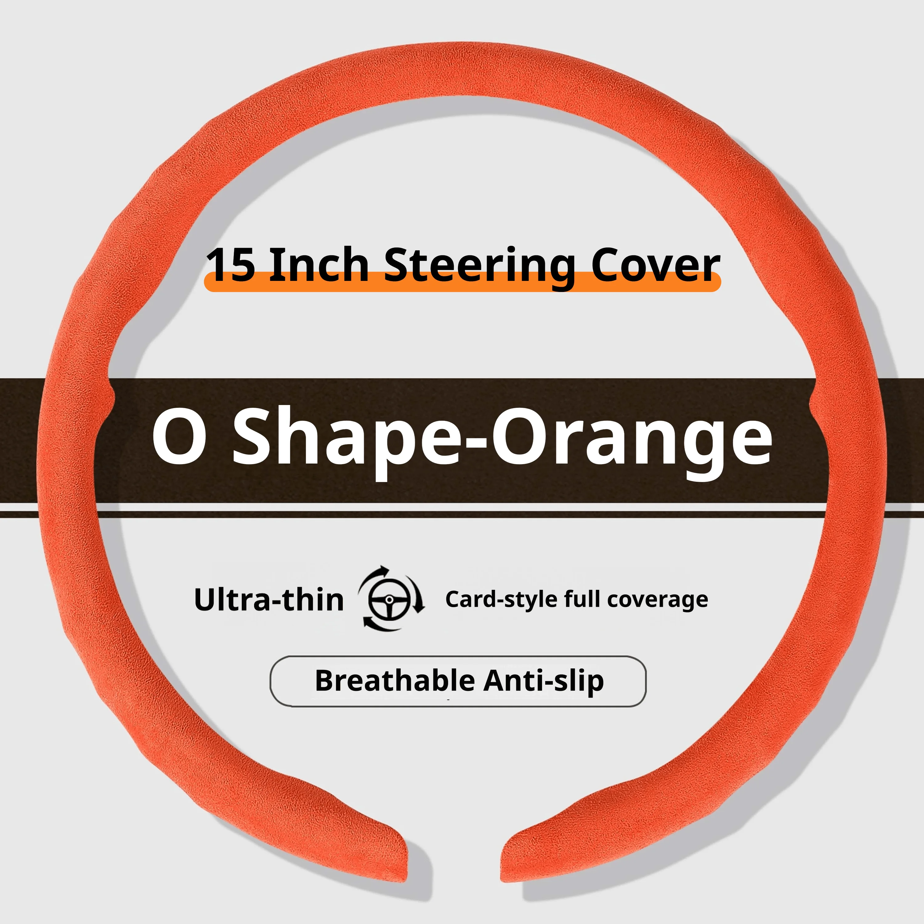 Ultra Thin Suede Car Steering Wheel Cover - Premium Interior Accessory