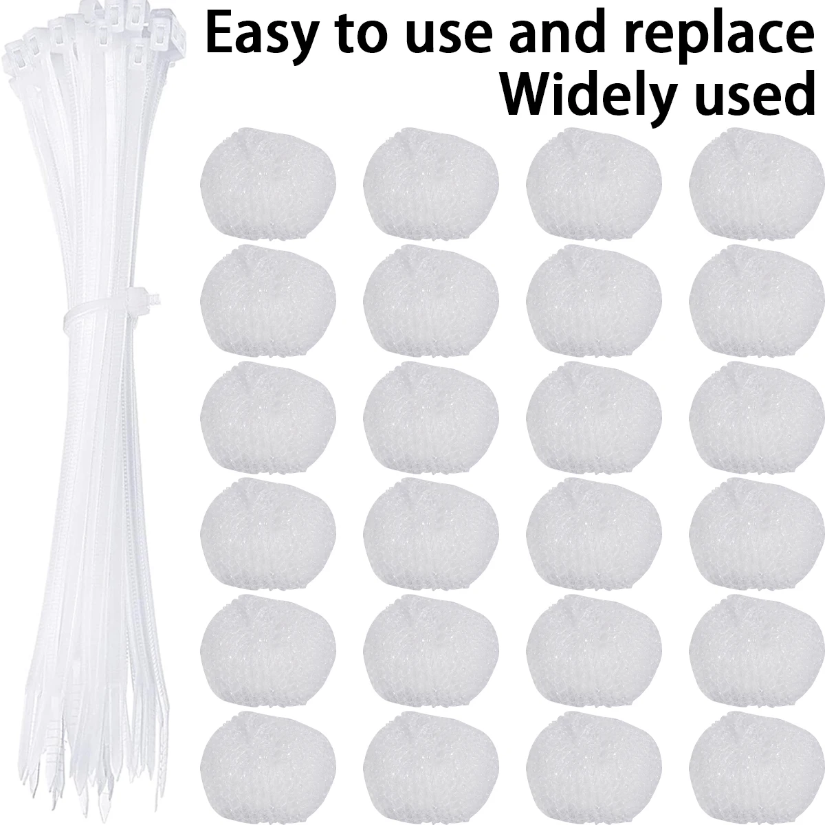 

New 30Pcs Washer Lint Catcher Nylon Washing Machine Lint Trap with 30 Cable Ties Heavy-Duty Laundry Mesh Washer Hose Filter