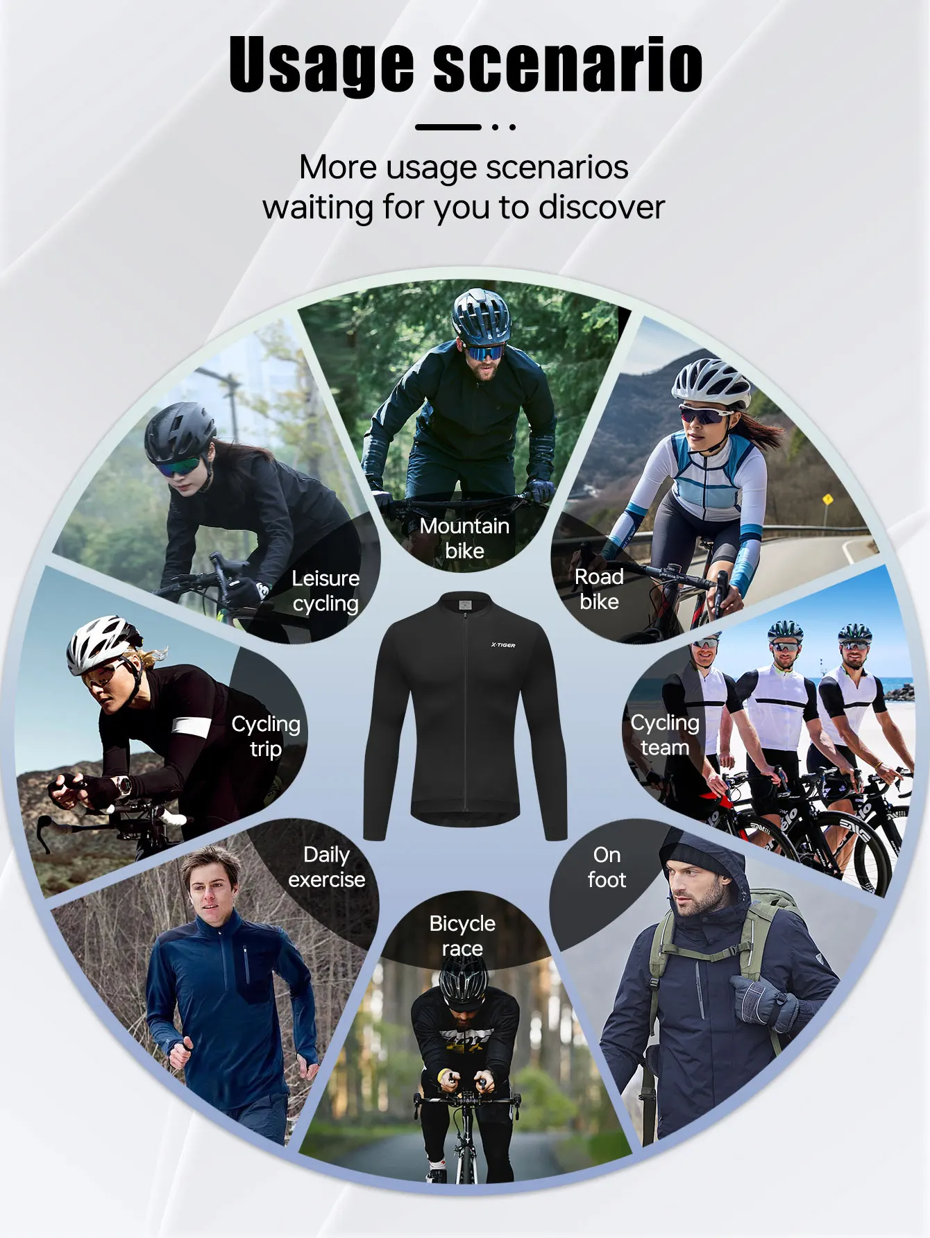 X-TIGER Winter-Thermo-Radtrikot, langärmelig, Fleece-Futter, atmungsaktiv, für Herren und Damen, warme Fahrradjacke, Rennrad-MTB-Kleidung – Detail 5