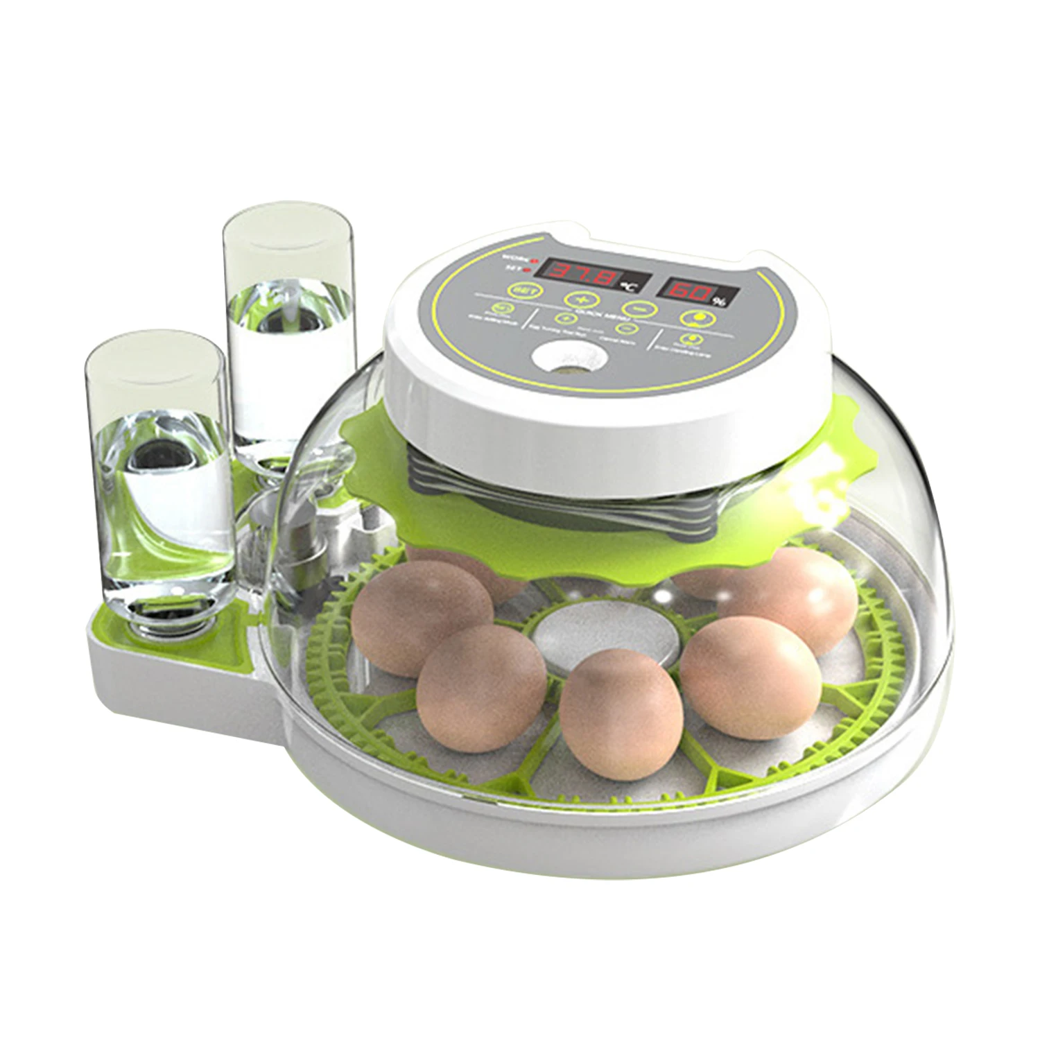 8/18 계란 인큐베이터, EU 플러그 인/충전식 이중 금형, 지능형 소형 가정용 가금류 인큐베이터, 어린이 선물