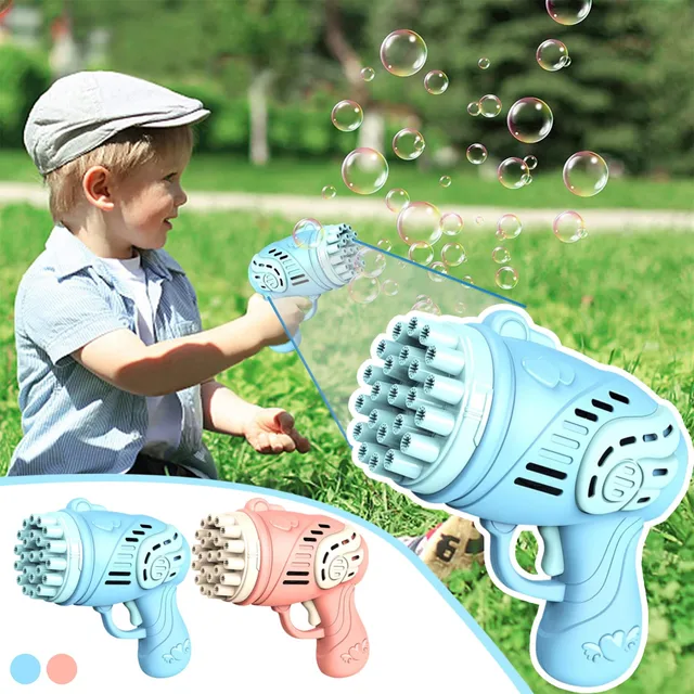 23 Holes Automatic Gatling Bubble Maker Guns Kids Boys Girls Summer Outdoor Electric Magic Bubble Machine Toys Birthday Gift 1