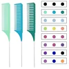 3pcs Hairbrush Hair Styling Combs Tailed Comb Set Coloring Dyeing Comb Salon Tool Sectioning Highlighting Weaving Cutting Comb 1