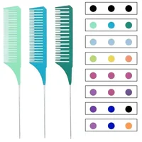 3pcs Hairbrush Hair Styling Combs Tailed Comb Set Coloring Dyeing Comb Salon Tool Sectioning Highlighting Weaving Cutting Comb 1