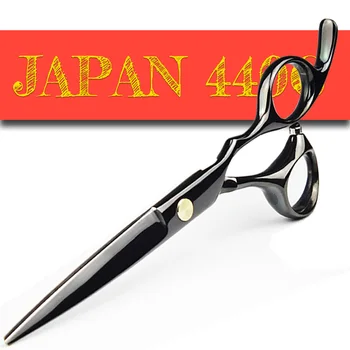 Japan 440C Titanium Qlating Barber Professional Scissors for Hairdresser 5.5 / 6.0 Cutting Thinning Black Hair Scissor Shears 1