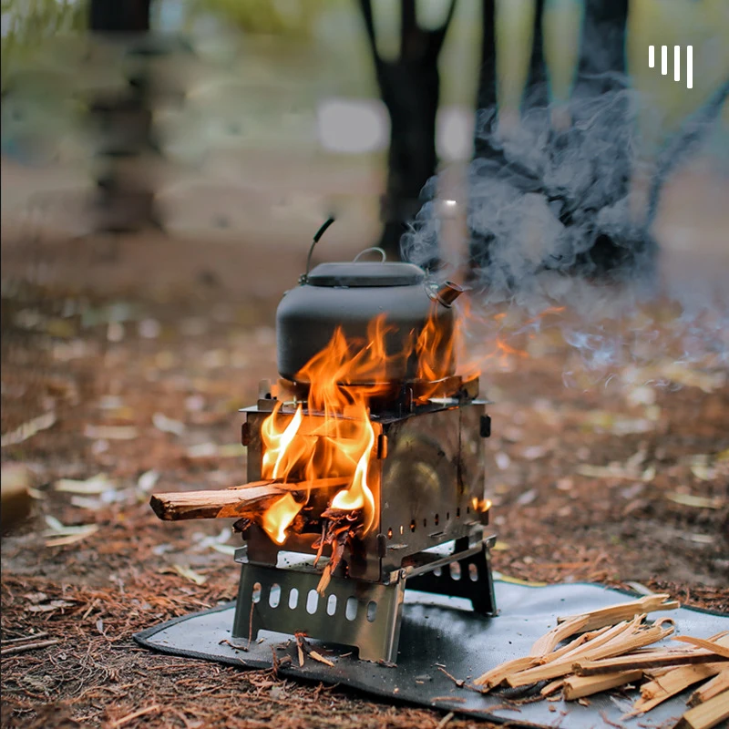 

SmiloDon Portable Folding BBQ Grill Stove Card Type Firewood Stove BBQ Picnic Stove Griddle Outdoor Camping Wood barbecue