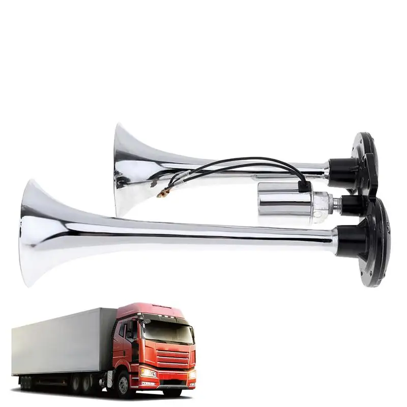 

Truck Horn Car Air Horn Dual Trumpet 150db Super Loud Electric Double Tube Motorcycle Train Air Horn Impact Train Horn For