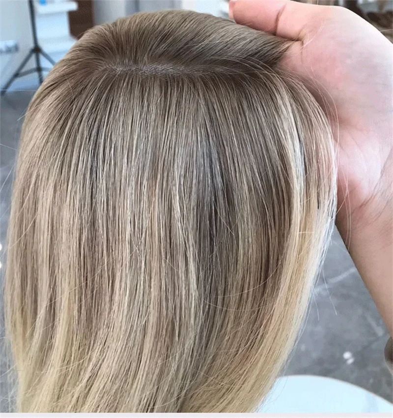 Straight Wig Synthetic 5% Human Hair Mixed Lace Frontal Wig Natural Women Short Bob Lace Side Part Glueless Pre plucked