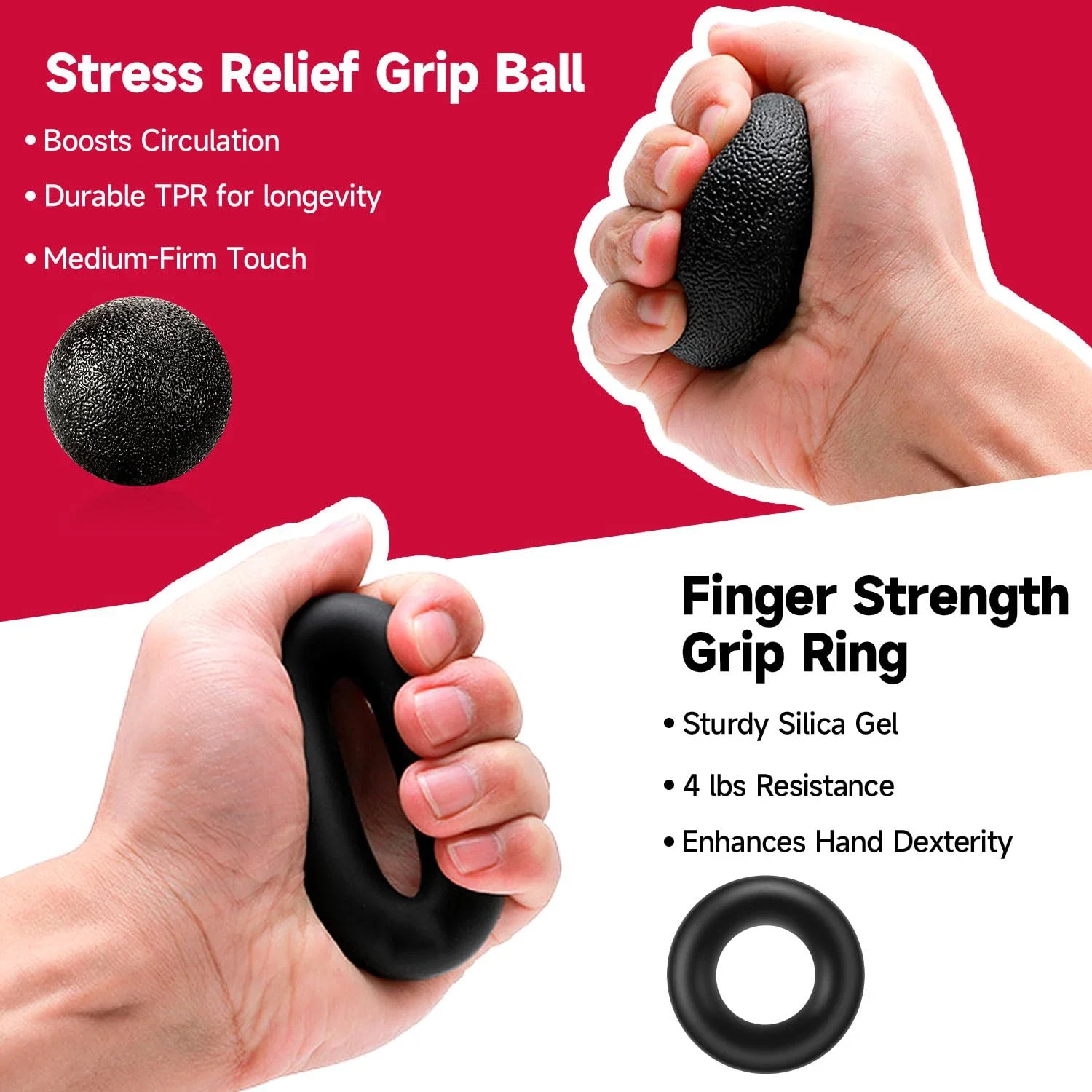 5-60Kg Adjustable Grip Strength Trainer with Finger Exerciser Hand Grip Strengthener for Muscle Building and Injury Recover 4