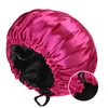 Wholesale Satin Bonnet for Sleeping Silky Bonnet Cap Large Double Layer Reversible Adjustable Sleep Bonnet Used To Hair Care 3