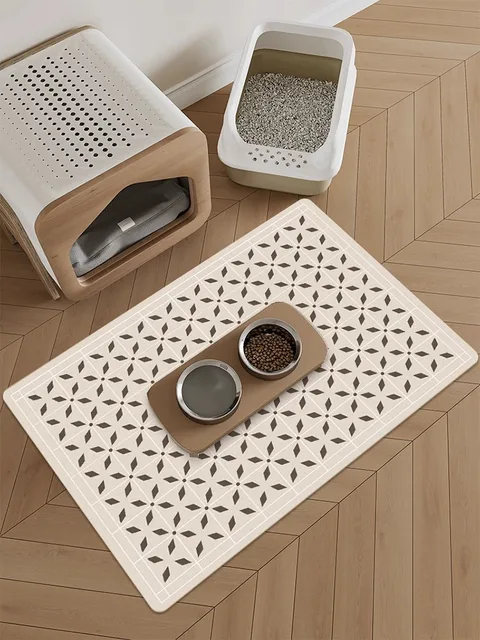 VIKAMA Pet Feeding Floor Mat, Dog Food Bowl, Tablecloth, Dirt-Resistant Carpet, Pet Supplies, Splash-Proof And Anti-Slip Mat 3