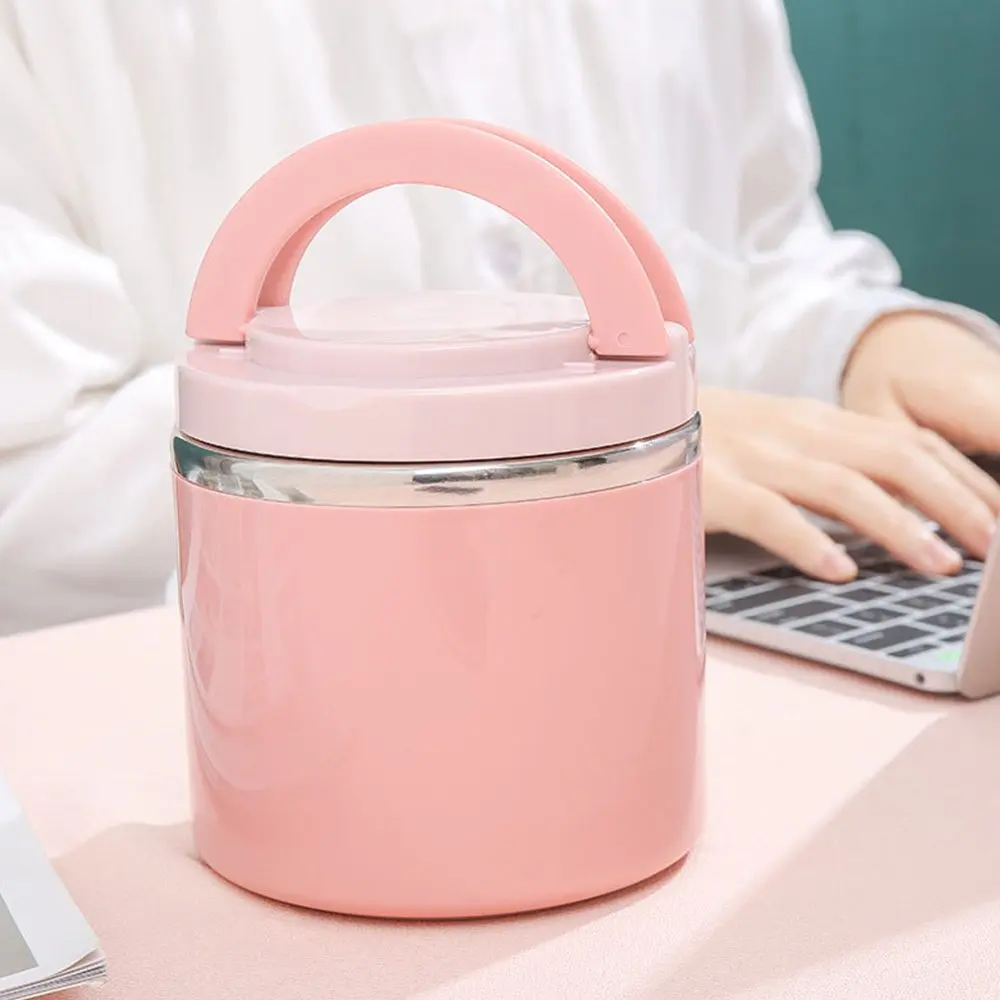 Purple Thermal Insulated Lunch Jar for Kids and Adults - Portable Bento Soup Cup for Camping and Picnics