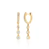 87167-10caa1.jpg Boucles d'oreilles pendantes en acier inoxydable pour femmes, chaîne de couleur or, pendentif en zircone, Clip, accessoires bijoux de fête de vacances