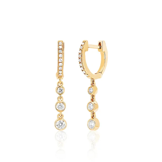 87167-10caa1.jpg Boucles d'oreilles pendantes en acier inoxydable pour femmes, chaîne de couleur or, pendentif en zircone, Clip, accessoires bijoux de fête de vacances
