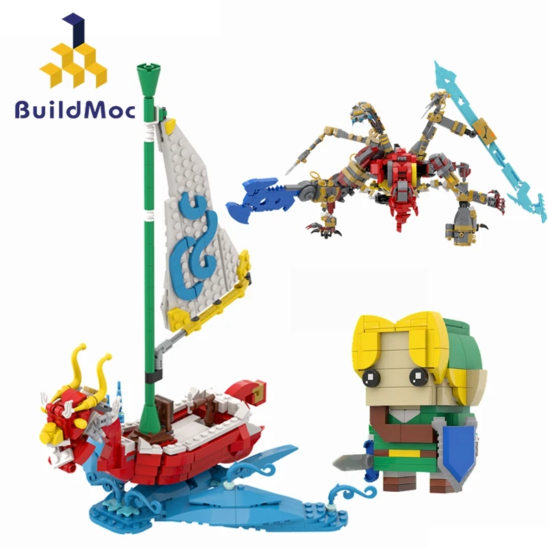 Buildmoc Zeldaeds The Wind Ship Waker Boat Calamity Monster Ganoneds Moc Set Building Blocks Kit Giocattoli Per Bambini Regali Per Bambini