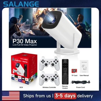 Salange Gaming Projector P30MAX Retro Video Game Console 64GB TF Card Wireless Controller 4K Android 11 BT5.0 720P Home Cinema 1
