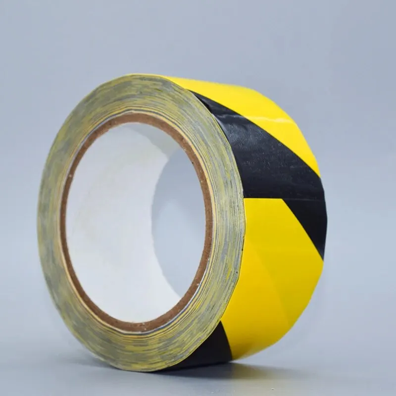 PVC 경고 테이프, 검은색 및 노란색 바닥 식별, 강한 내마모성 및 스탠딩 능력, 지면 보호