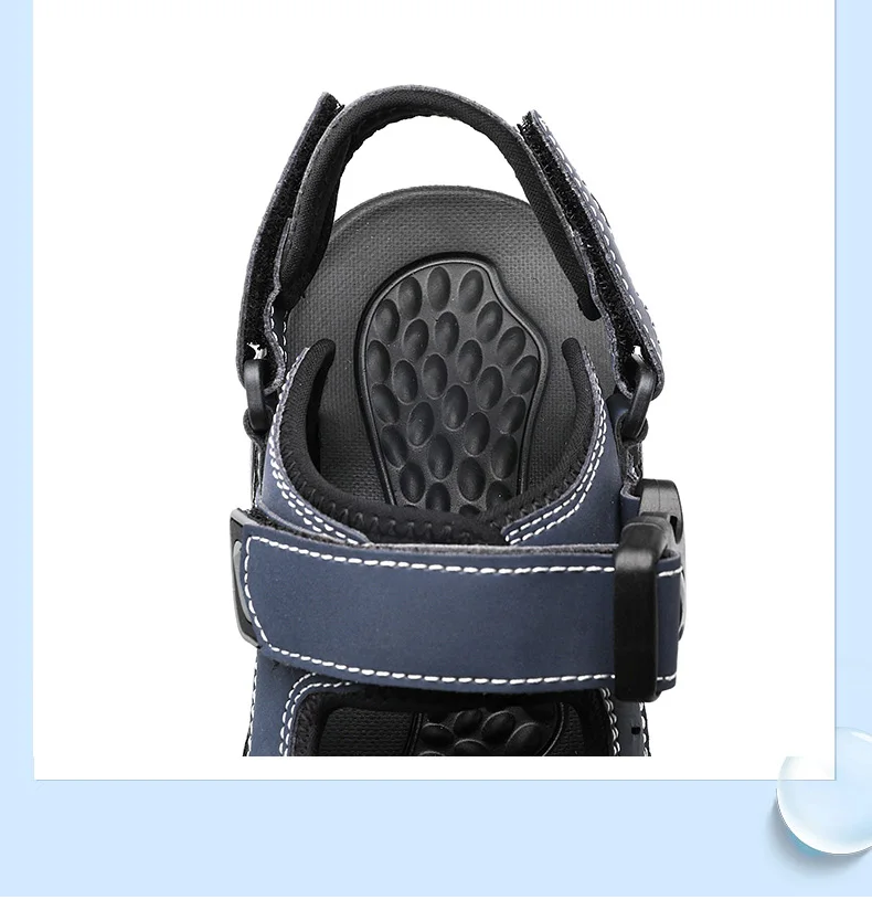 Sommer Herren Sandalen PU Leder Leichte Offene spitze Flache Herren Freizeitschuhe Outdoor Walking Sandalen für Männer Strandschuhe Größe 39-46 – Detail 7