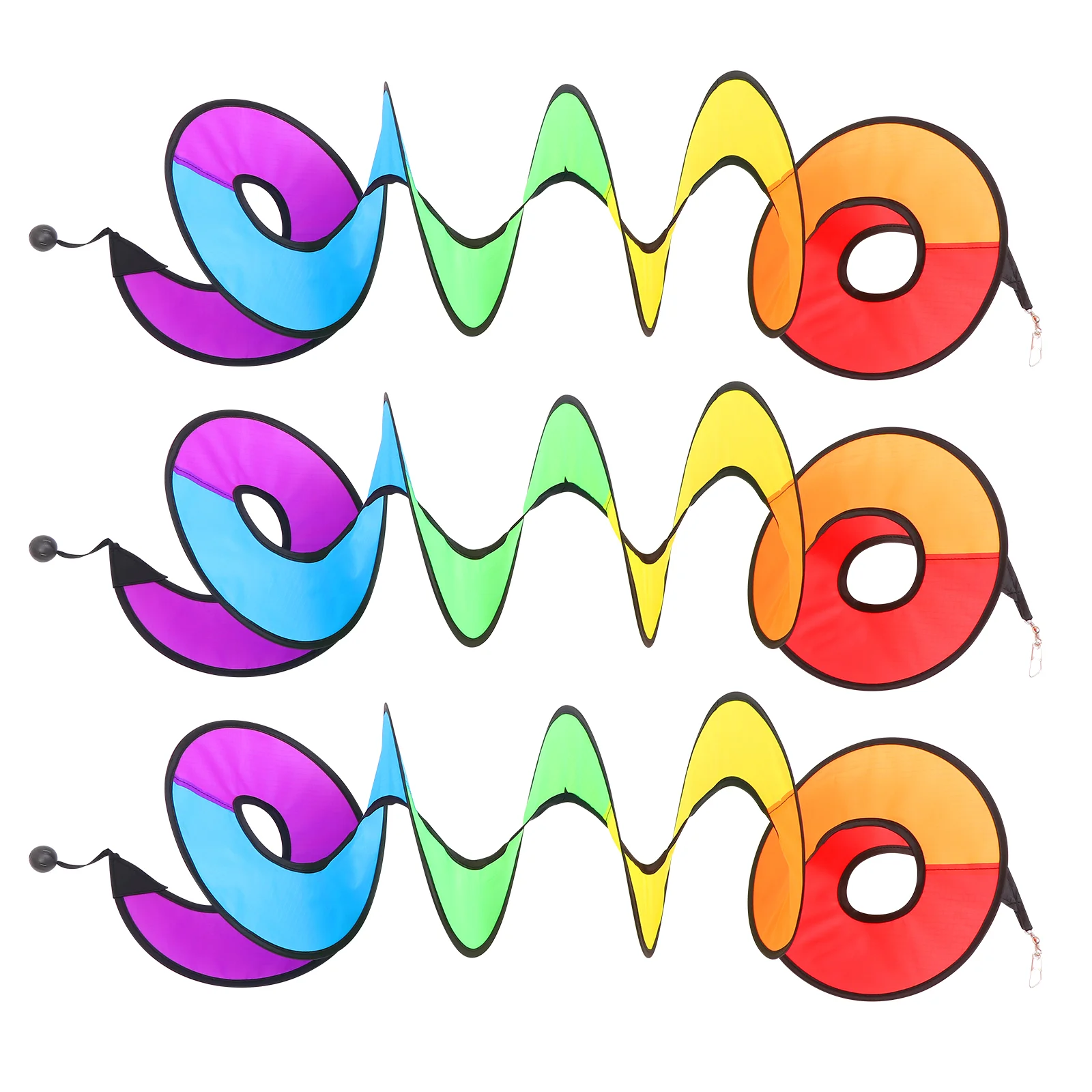 

3pcs Colorful Curlie Spiral Wind Rainbow Hanging Wind for Outdoor Indoor Lawn Decoration