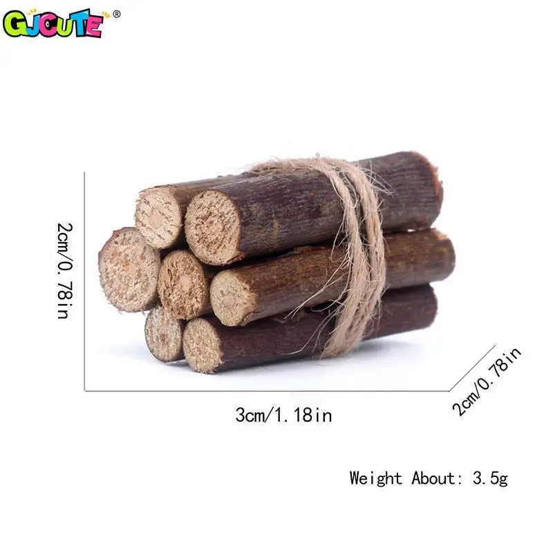 1Pc or 3 Bundles/Set Dollhouse Miniature Bonfire Firewood Model Living Scene Decor Kids Pretend Play Toy Doll House Accessories 3
