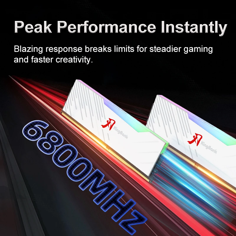KingBank DDR5 RGB White Memory 32GB【16GBx2】/ 16GB 6800MHz Hynix