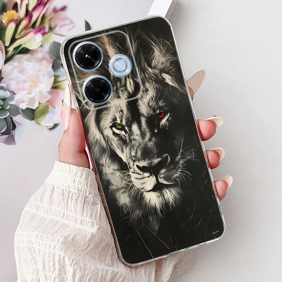 Luxury Painted Clear Silicone Phone Case - Soft Shell Cover for Xiaomi Redmi 13 Series