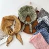 Small Flower Triangle Scarf Women Cotton Linen Scarves All-match Decorative Shawl Korean Version Shawl for Ladies Neckerchief 3