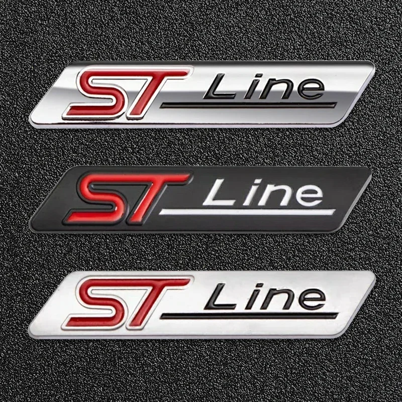 Car 3D Metal St Line Badge Emblem Decalcomanie Styling Sticker Per Ford Focus 2 Mk2 Fiesta Mondeo Falcon Territory Ecosport Explorer