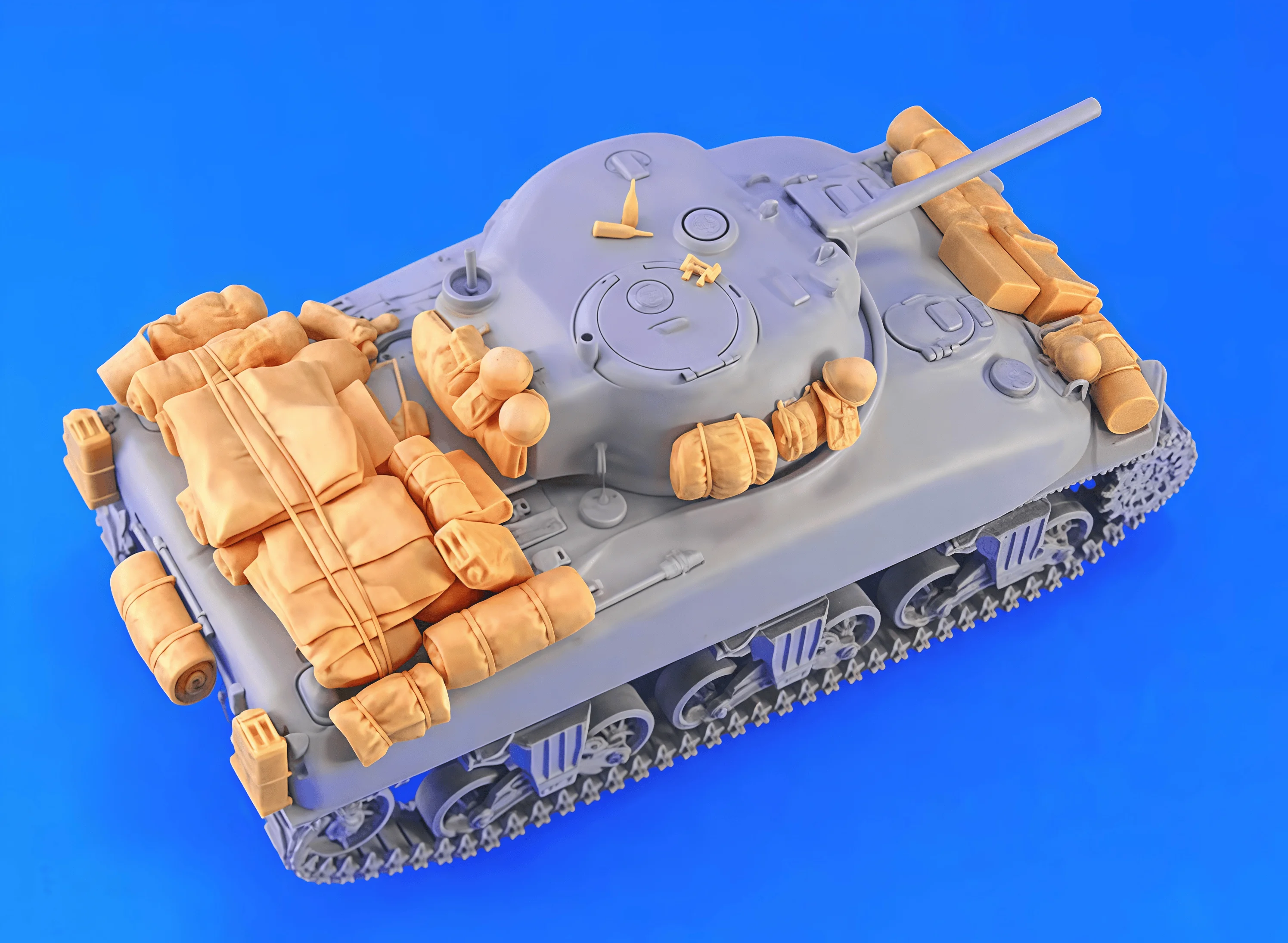 1/35 캐스트 레진 모델 조립 키트, GK, M4A1 셔먼 중형 탱크 스톡파일, 도색되지 않음