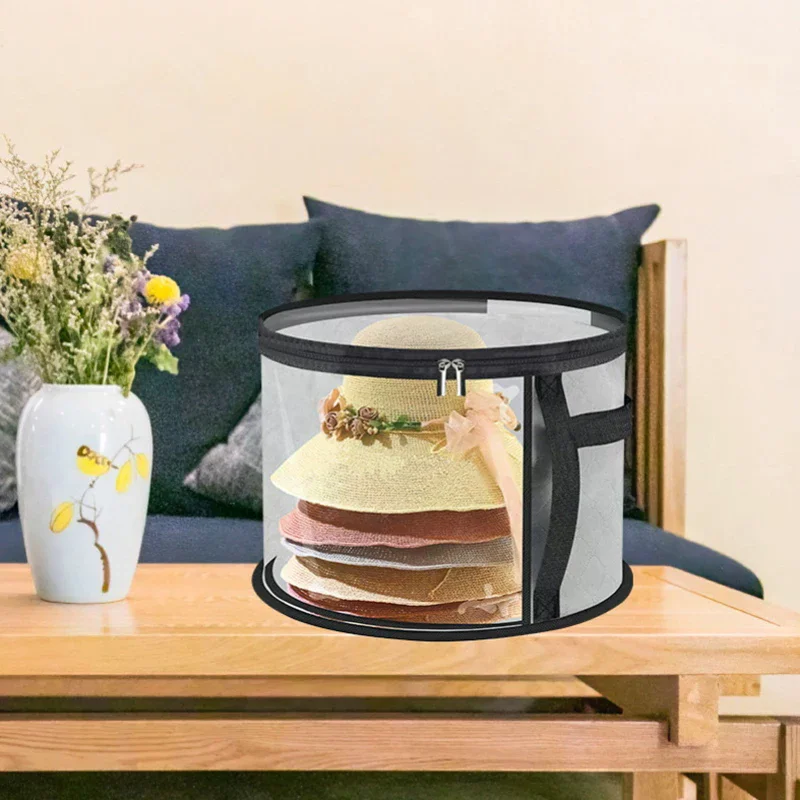 새로운 모자 상자 편리한 원형 여행용 모자 상자 정리함 내구성 있는 모자 정리함 모자 보관 정리함