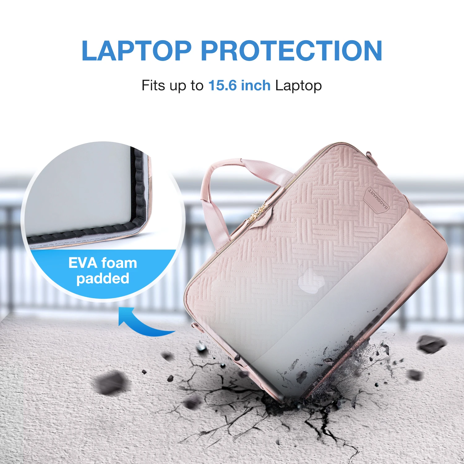 Bolsa do Portátil Case Bagsmart 13.3 14 15.6 Polegada Anti-queda Notebook Bolsa para Macbook ar Pro 13 15 Computador Bolsa de Ombro Maleta - Imagem 3