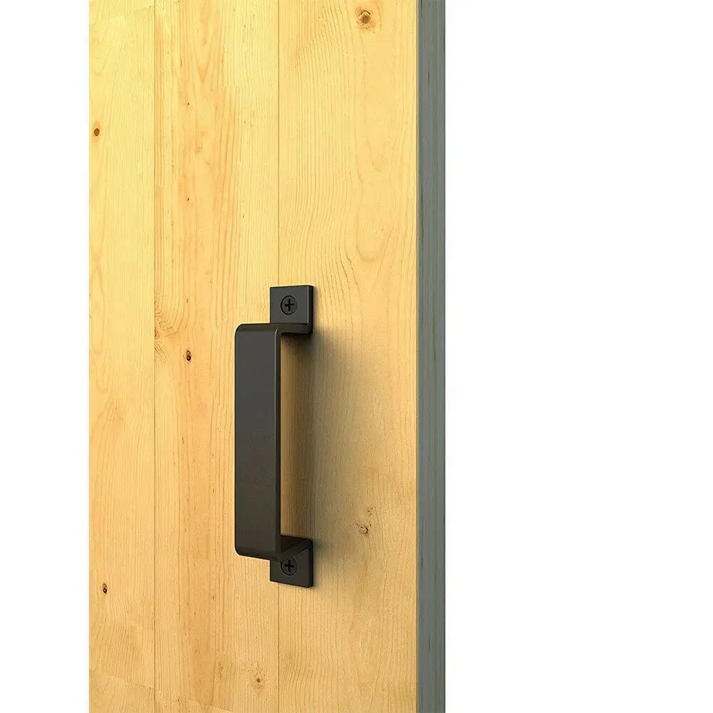 Black Sliding Barn Door Handle Pull Cabinet Flush Hardware Set Wood Door Handle Interior Furniture Hardware