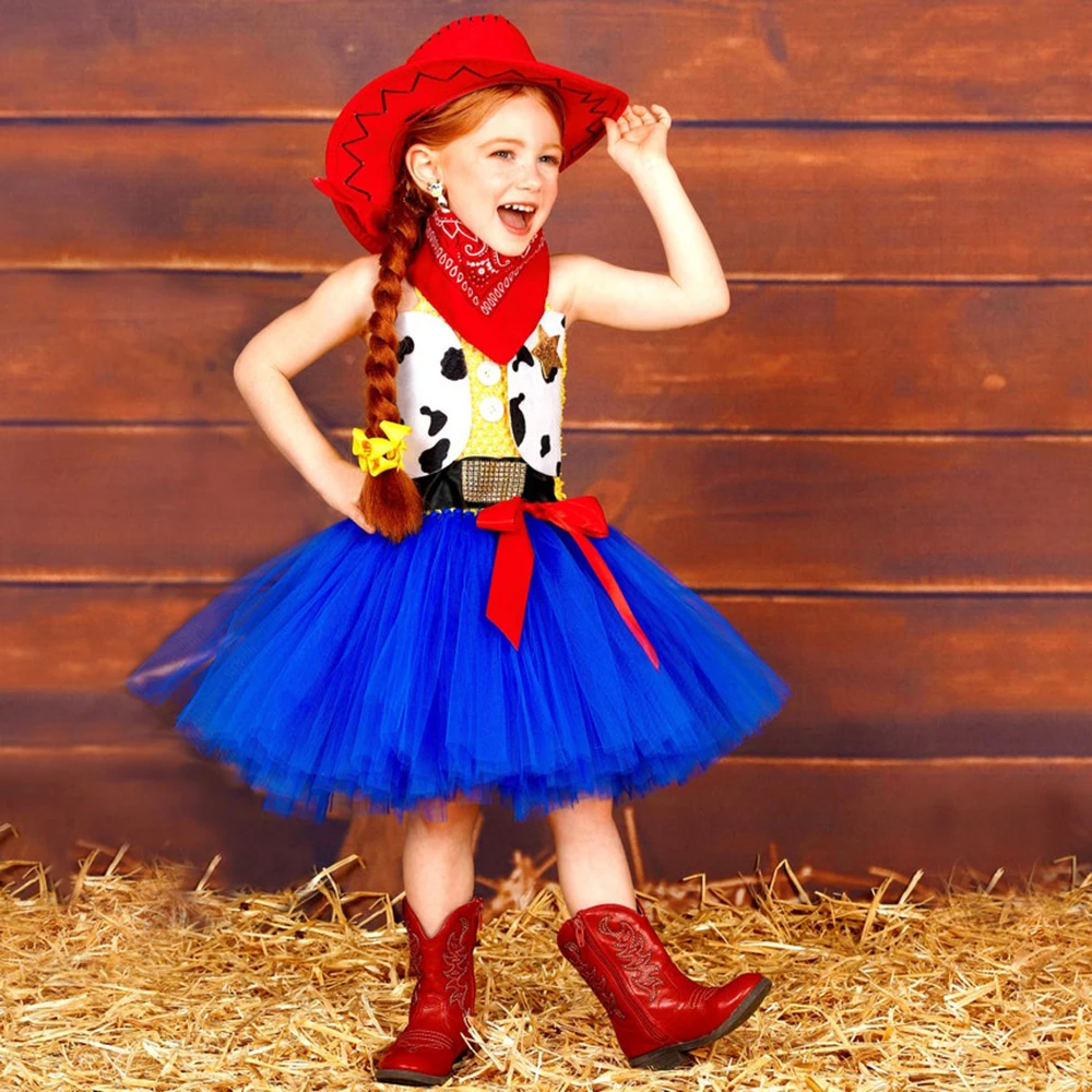 Luminancia Adecuado abuela Disfraz de vaquero para niña, vestido de tutú de Jessie, disfraces de  Cosplay para niña, disfraz de carnaval, ropa para fiesta de Halloween -  AliExpress