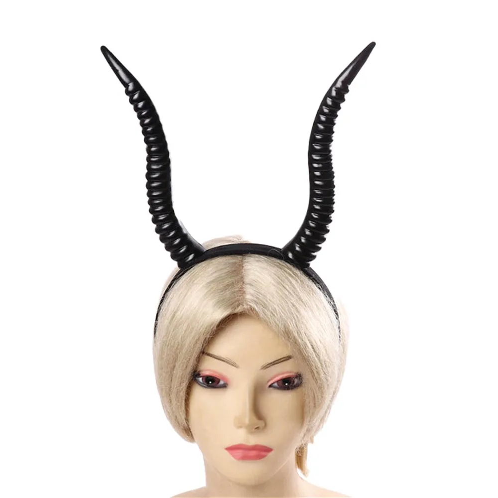 Antelope Horn Headpiece Cosplay Devil Animal Sheep Horns Headwear Gothic Hairband Halloween Carnival Party Costume Props