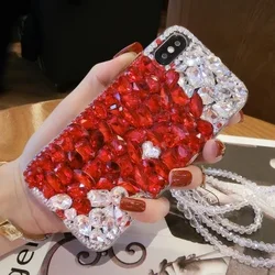 Custodia posteriore morbida con cristalli brillanti in 3D e strass con diamanti