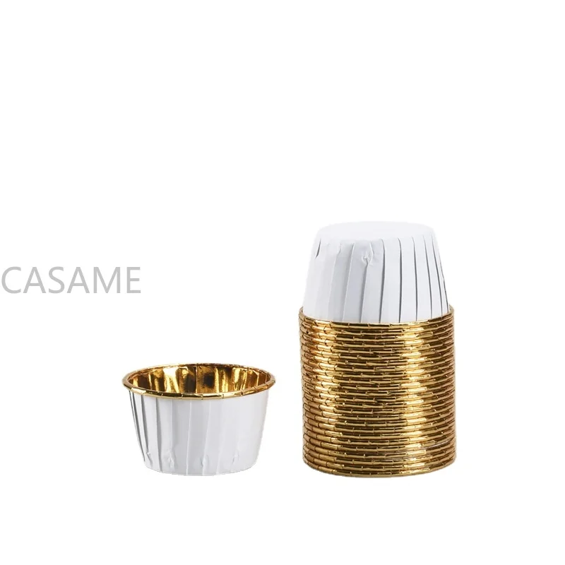 Mini Nut Cups Foiled gold Muffin Cupcake Liner Cake Wrappers Baking Cup Tray Case Cake Paper Cups Pastry Tools Party Supplies