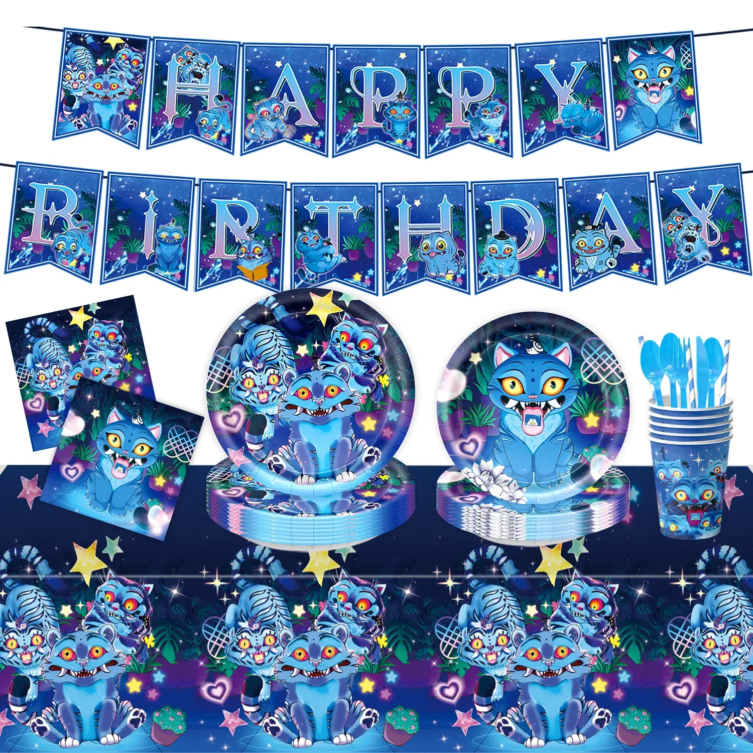 Bts World Set De Décoration Fête Anniversaire KPOP Chasseurs - Ballons, Bannière, Toppers Gâteau - Thème Demon Hunters K Pop Demon Hunters