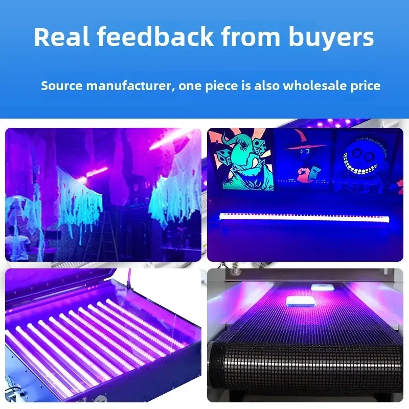 Professional UV Curing Lamp with 365NM LED UV Light for Bonding and Coating, Double Row Replacement Lamp Tube