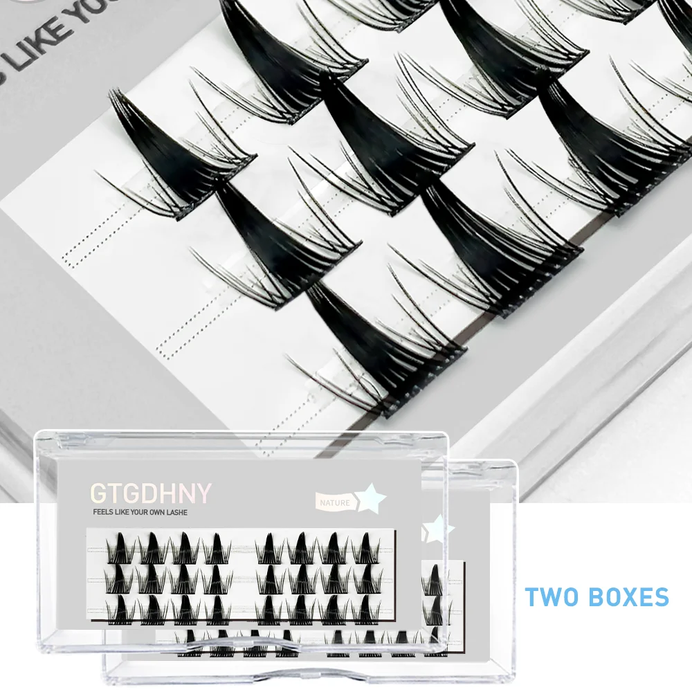 Dual Pack DIY Cluster Eyelash Spikes - FishTail 3D Heat Bonded Premade Fan